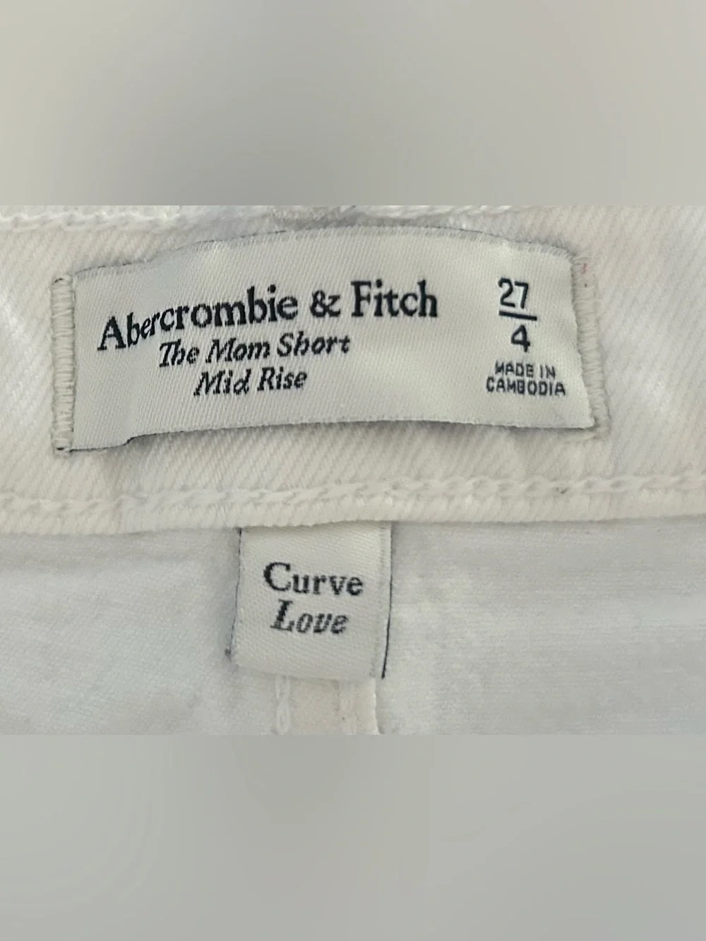 Abercrombie & Fitch White Distressed Denim Cutoff Shorts Size 27/4
